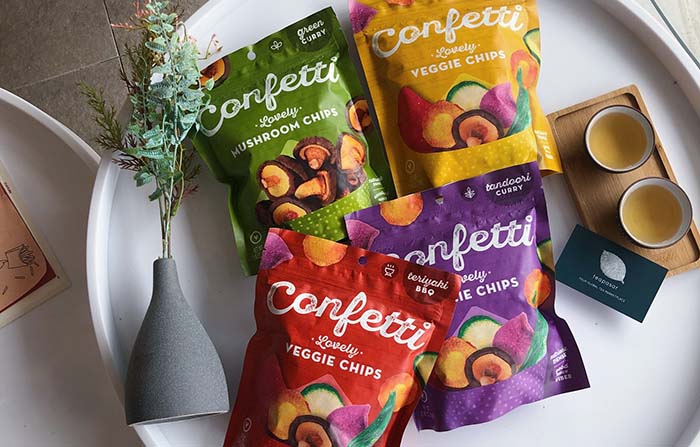 Confetti, snacks elaborados con vegetales imperfectos